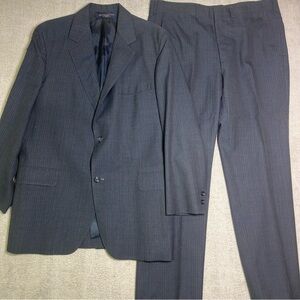 Vintage Brooks Brothers “346” Wool Navy Pinstriped Suit Men’s 41L USA Union Made